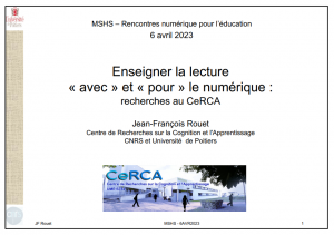 Enseigner la lecture avec et pour le numérique
